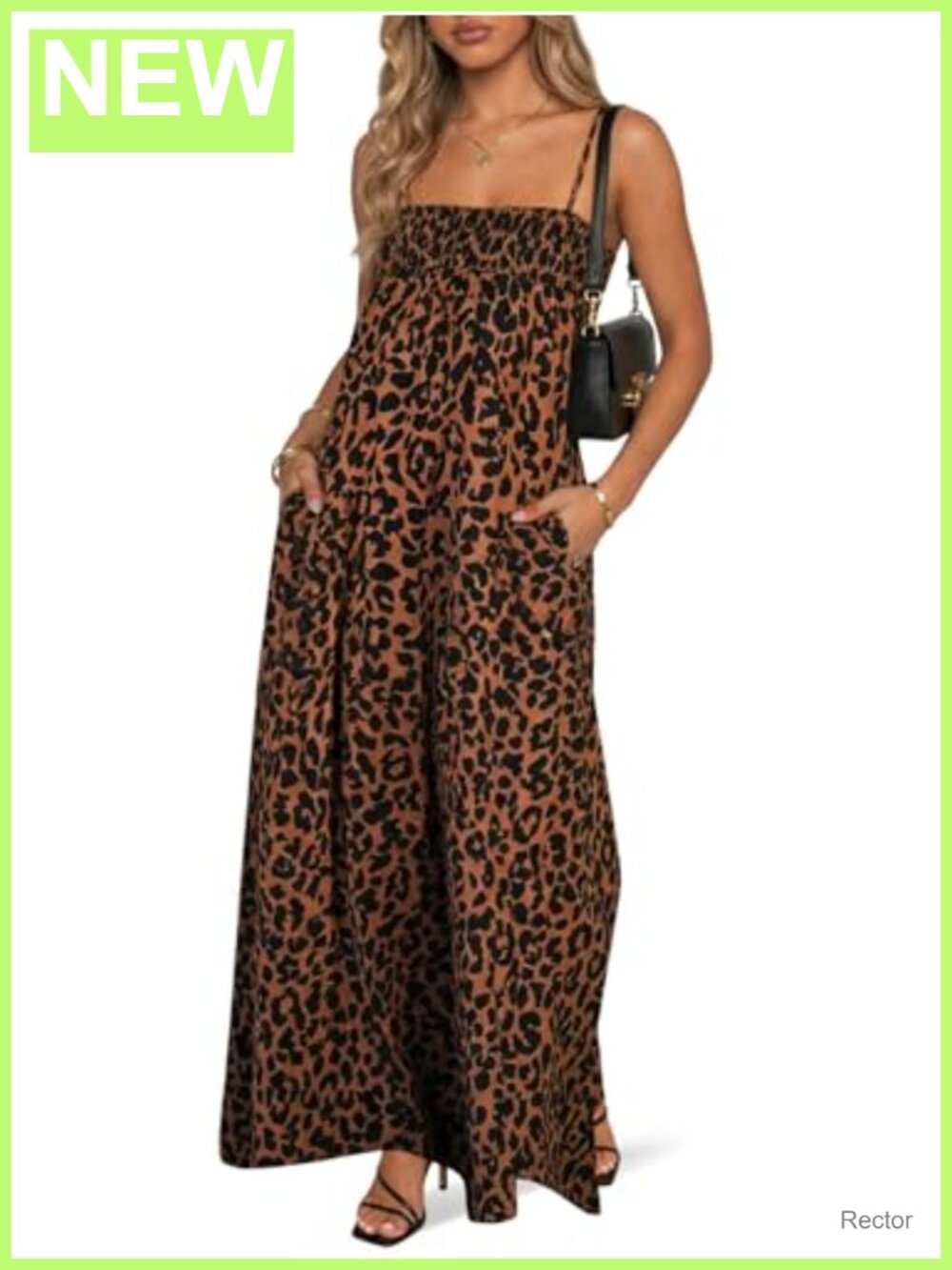 Polka Dot Maxi Dress Spaghetti Strap Long Summer Sleeveless Smocked